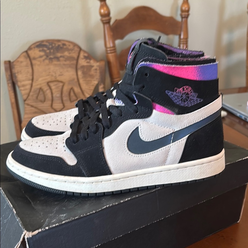 Nike Air Jordan Retro High in Black, White, and Purple
